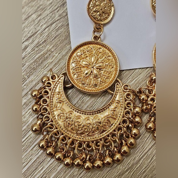 Traditional Mexican Lotus Dangle Earrings - Picture 2 of 2